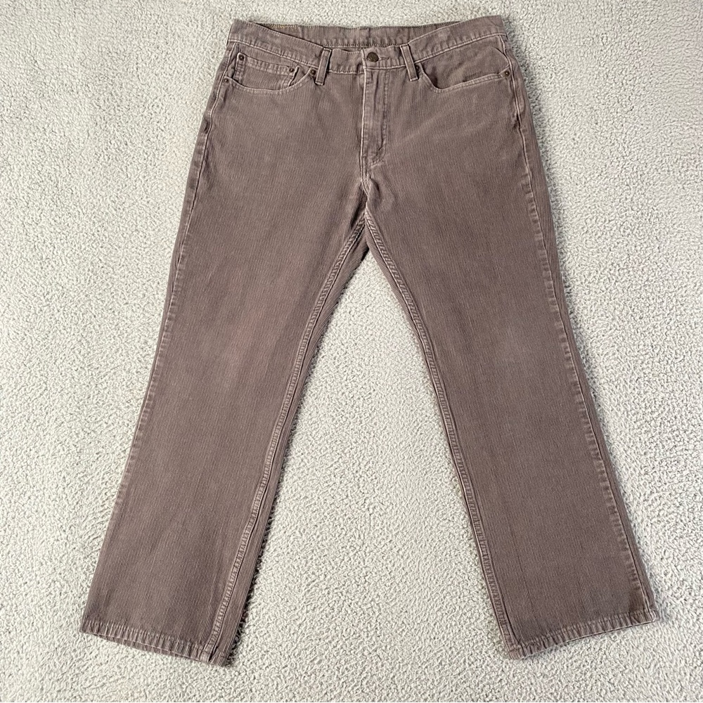 Levis 514 Corduroy Pants Mens 36 x 29 Gray Classic Straight Leg (Tag 36 x 30)